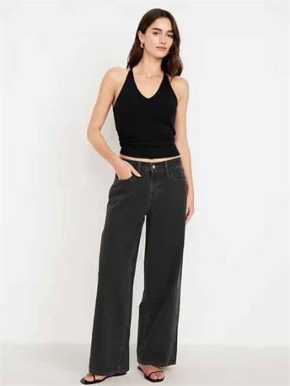 NWT Old Navy Mid-Rise Wow Baggy Wide-Leg Jeans, 14 Long